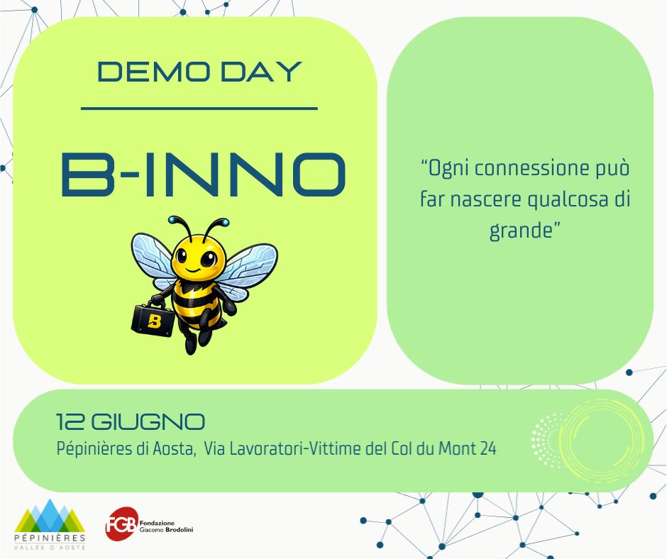 presentazione B-Inno mascotte demo day 2026